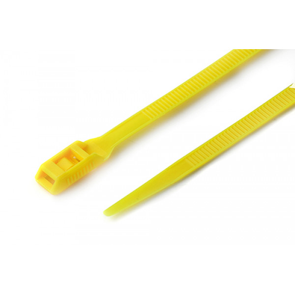 Стяжка кабельна з низьким профілем замку 8x400 жовтий (100шт) APRO