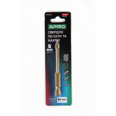 Свердло по склу і кахлю 4 грані HEX 5мм PRO APRO