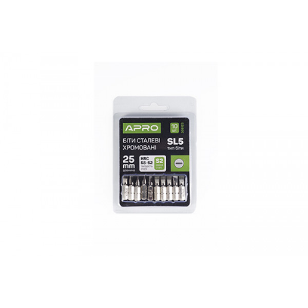 Біта SL5*25мм хром, 10шт/уп APRO
