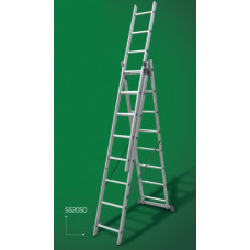 Драбина універсальна 3-секційна алюмінієва 3x8 сходинок APRO