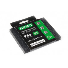 Губка шліфувальна двостороння Р80 125х100х12мм APRO