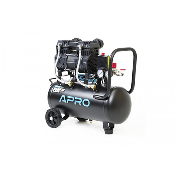 Компресор двоциліндровий безмасляний OFE-24 1,5 кВт 240л/хв 8бар 24л (кран + штуцер) APRO