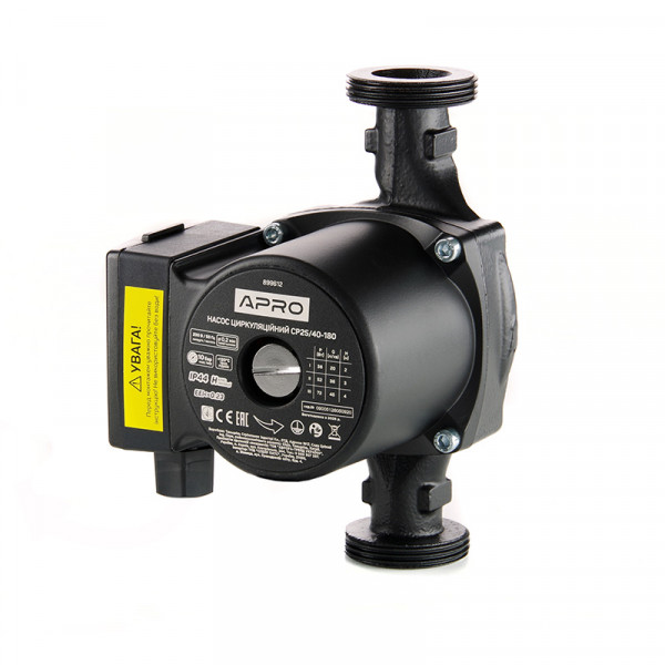Насос циркуляційний CP25/40-180, 72Вт, 45л/хв, 180мм, Ø1 1/2'' + гайки 1'' APRO