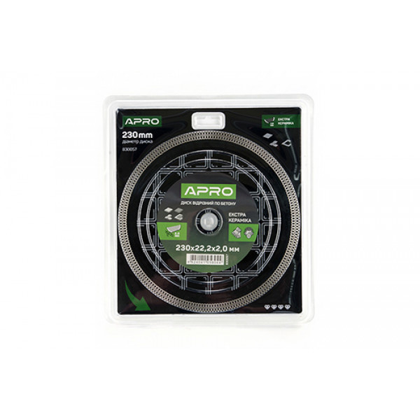 Диск відрізний по бетону Кераміка Екстра 230х2.0х22.22 мм 22-24% APRO