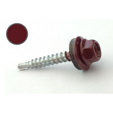 Саморіз покрівельний 4,8*35 DIN 7504K RAL 3005 до дерева (пач 50шт) (колір - винно-червоний) APRO
