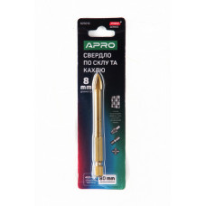 Свердло по склу і кахлю 4 грані HEX 8мм PRO APRO