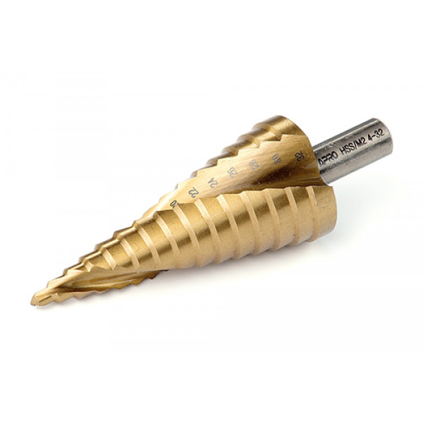 Свердло ступеневе спіральне ?4-32мм (сталь 6542) APRO