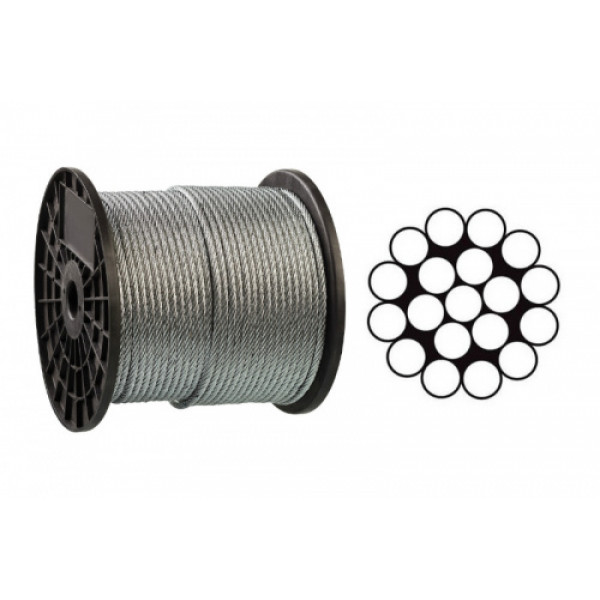 Трос оцинкований 2мм DIN 3053 (1x19) бухта 200м APRO