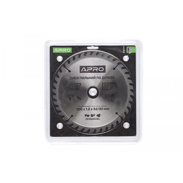 Диск пильний по дереву 200х32(30)х40Т APRO