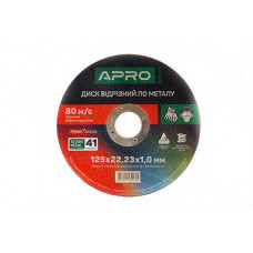 Диск відрізний по нержавіючій сталі (Ceramic) 125х1.0х22.2мм (10шт. в пач.) APRO PRO