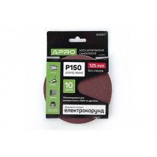 Круг шліфувальний без отворів (на липучці) ?125мм P150 (10шт) APRO