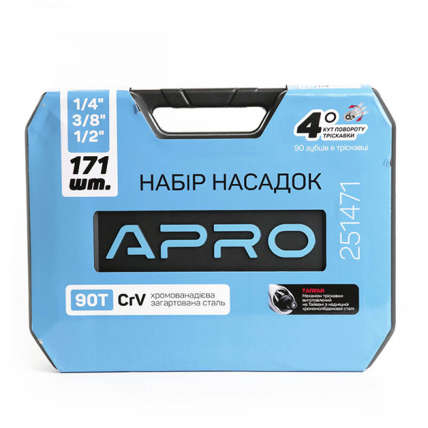 Набір насадок CrV ?, ?, ? ( 90Т) (171 шт) APRO