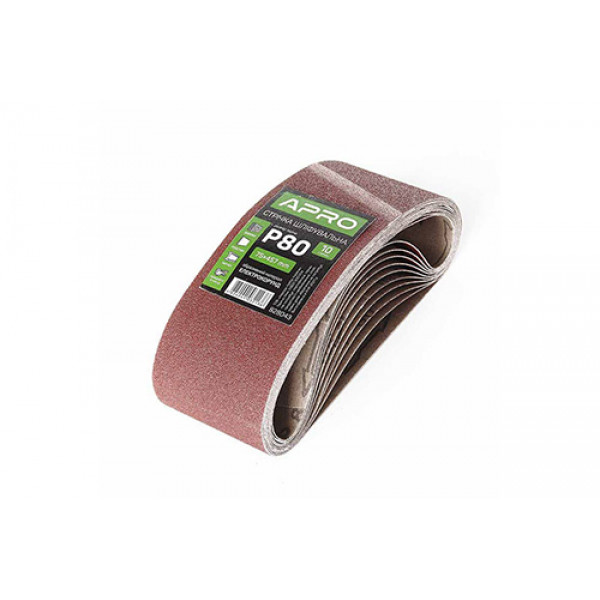 Стрічка шліфувальна нескінченна APRO P80 75?457мм (10шт)