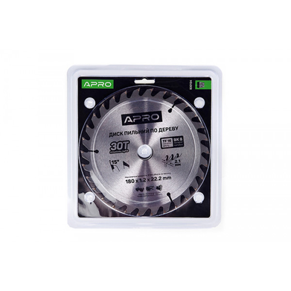 Диск пильний по дереву 180х22,2(20)х30Т APRO