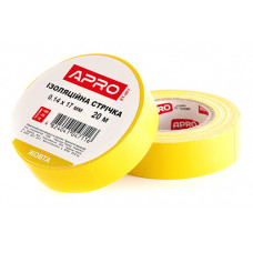 Ізоляцiйна стрiчка жовта 0.14х17мм 20м (пачка, кратно 10шт) APRO. Ціна за 1шт. Кратно пачці