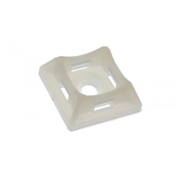 Майданчик універсальний 20х20 з отвором для стяжки шириною до 5мм біла (пач 50шт) APRO