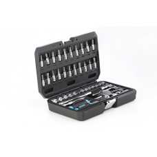 Набір насадок (інструментів) торцевих з тріскачкою CrV 1/4 (90т) (46шт) APRO