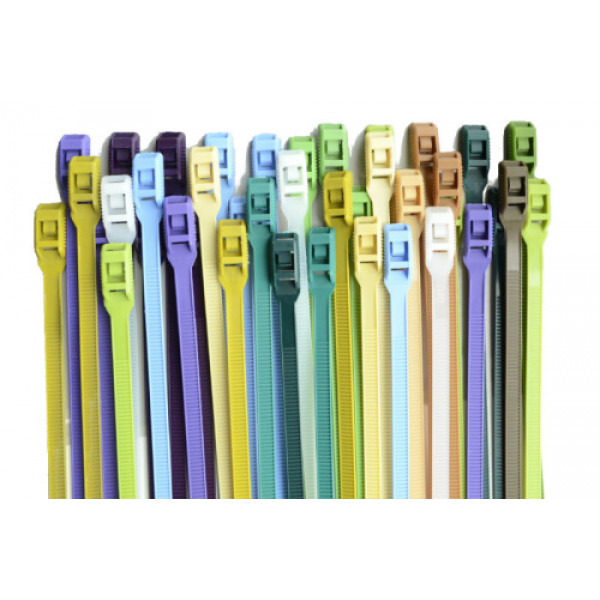 Стяжка кабельна з низьким профілем замку 8x400 світло-коричневий (100шт) APRO