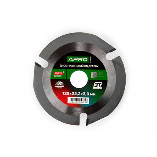 Диск пильний по дереву з твердосплавними напайками 125х22.2мм 3Т APRO