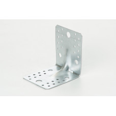 Кутник універсальний з посиленим ребром 90х90х65х2.0мм оц. (пачка, кратно 10шт) APRO. Ціна за 1шт. Кратно пачці