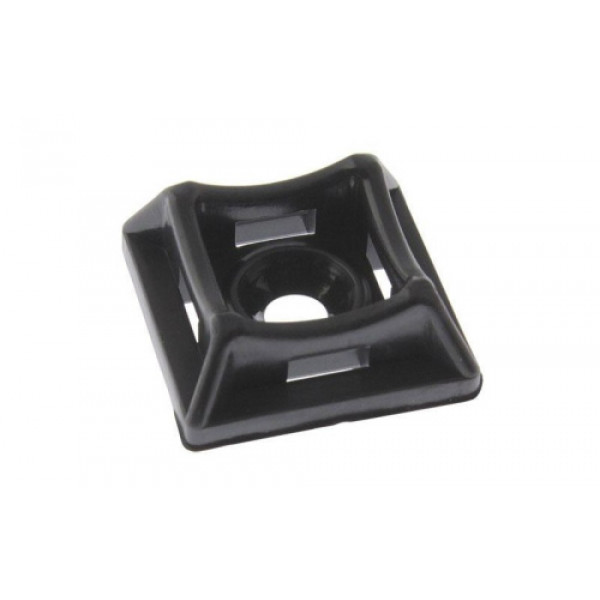 Майданчик універсальний 20х20 з отвором для стяжки шириною до 5мм чорна (пач 50шт) APRO