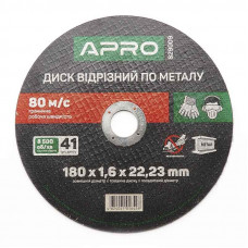 Диск відрізний до металу 180х1,6х22,22мм (5шт в пач) APRO