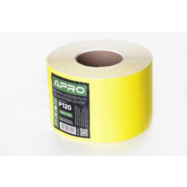 Папір шліфувальний APRO P120 115мм*50м рулон (паперова основа)