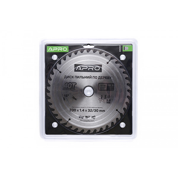 Диск пильний по дереву 230х32(30)х40Т APRO