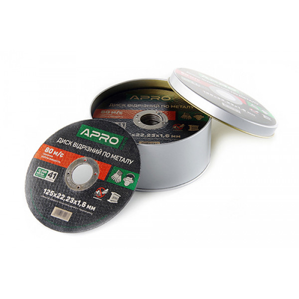 Диск відрізний по металу в кейсі 125х1.6х22.2мм (25шт в кейсі) APRO