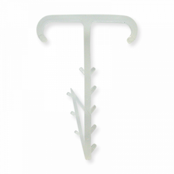 Дюбель-ялинка подвійна (12х5) для пласких дротів білий (пач 100шт) APRO
