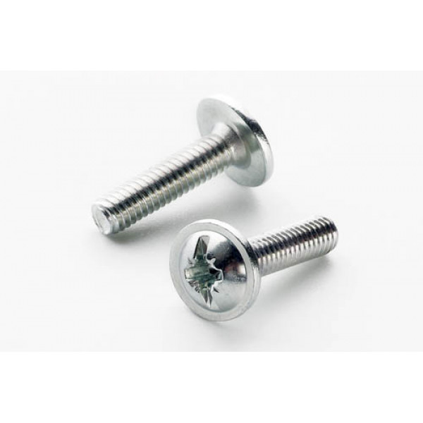 Гвинт метричний з напівкруглою головкою з прес-шайбою М8*50 DIN 967 кл. міц. 4,8 цинк білий (пач 25шт) APRO