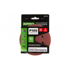 Коло шліфувальне 8 отворів (на липучці) 125мм Р100 APRO