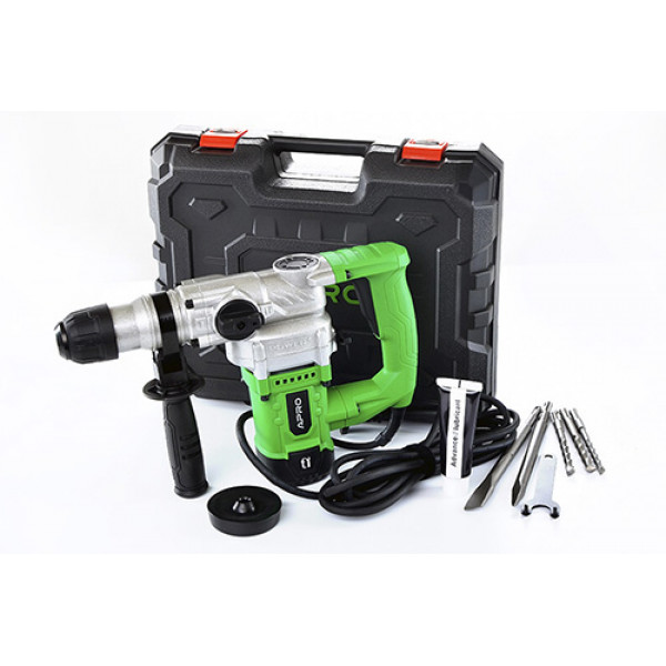 Перфоратор бочковий APRO 5,5Дж, 1500В, SDS+, 1500H, кейс