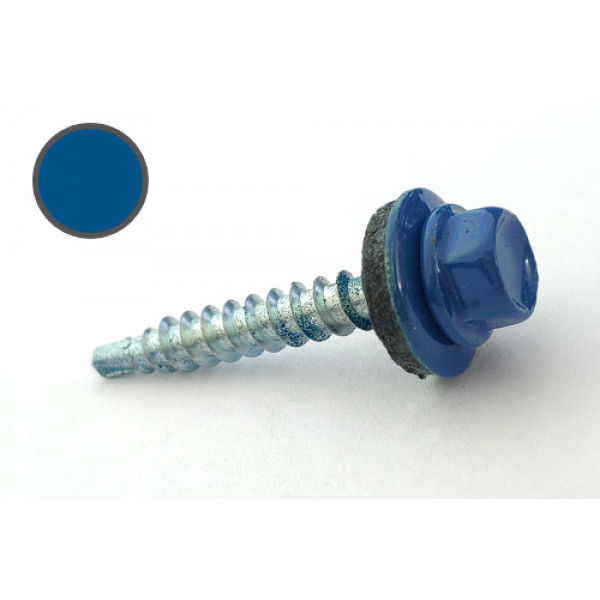 Саморіз покрівельний 4,8*35 DIN 7504K RAL 5005 до дерева (пач 50шт) (колір - сигнальний синій) APRO