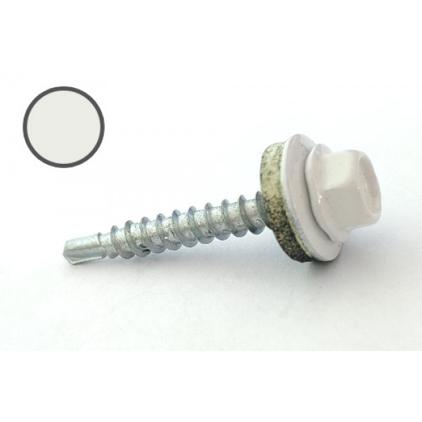 Саморіз покрівельний 4,8*35 DIN 7504K RAL 9003 до дерева (пач 50шт) (колір - білий) APRO