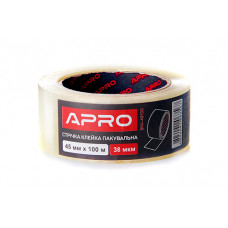 Стрічка клейка пакувальна 38мкм 45мм 100м APRO