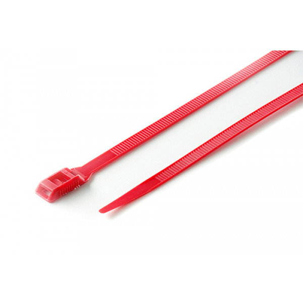 Стяжка кабельна з низьким профілем замку 8x400 червоний (100шт) APRO