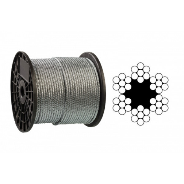 Трос оцинкований 2мм DIN 3055 (6x7) бухта 200м APRO