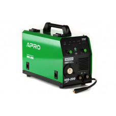 Зварювальний напівавтомат інверторний APRO MIG-200, 20-200А, ел.5мм, пр.0.8-1мм 5кг 2.5+1.5+3м