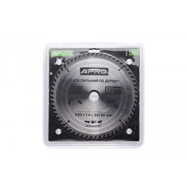 Диск пильний по дереву 230х32(30)х60Т APRO