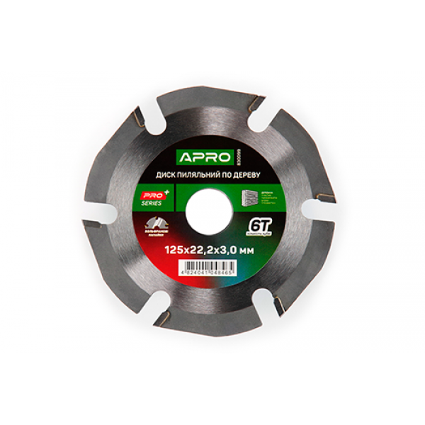 Диск пильний по дереву з твердосплавними напайками 125х22.2мм 6Т APRO