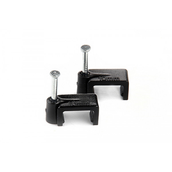 Кабельна клiпса плоска 9х6.5мм чорна (пач 100шт) APRO