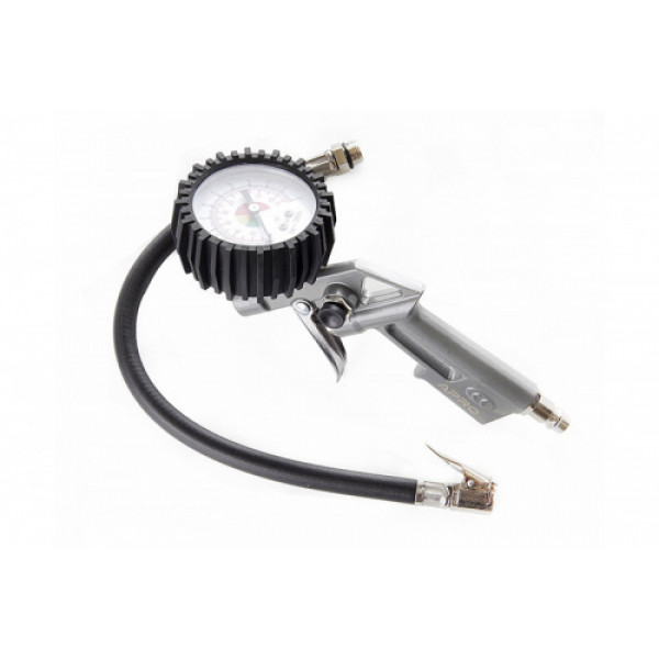 Пістолет для підкачки коліс пневматичний з манометром 85-200л / хв, 12бар (гальванічне покриття) APRO
