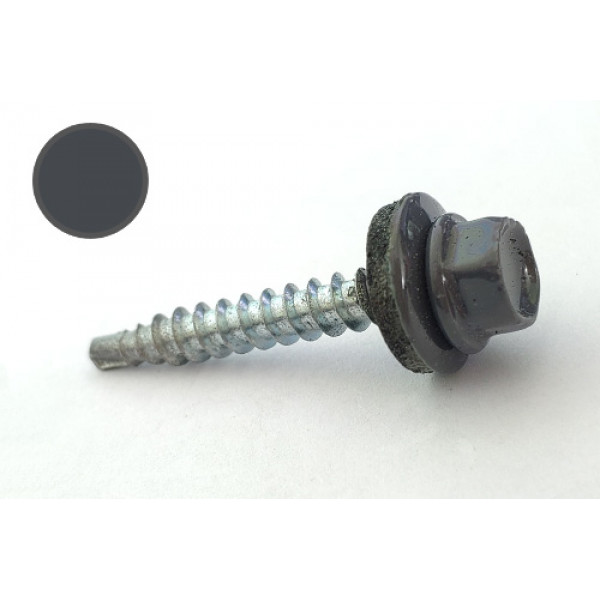 Саморіз покрівельний 4,8*35 DIN 7504K RAL 7024 до дерева (ящ. 1600шт) (колір - сірий графітовий) APRO