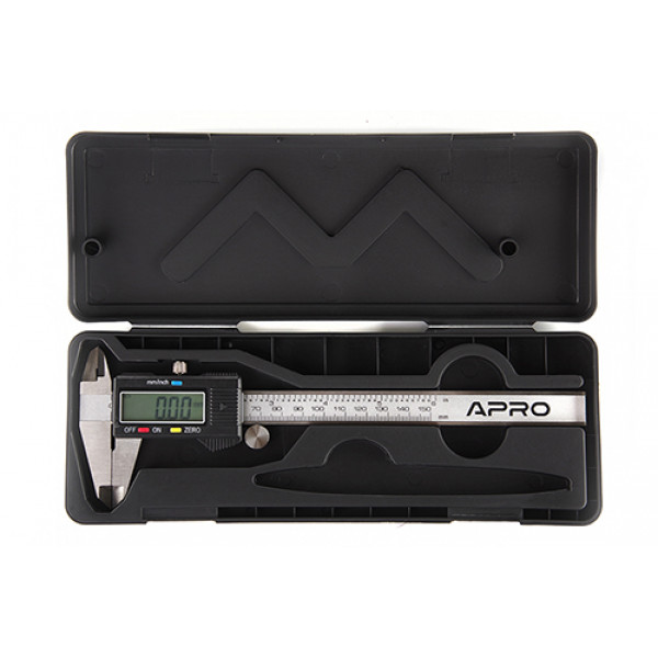 Штангенциркуль електронний 150мм пластиковий корпус (батарея 1,5В) APRO