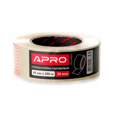 Стрічка клейка пакувальна 38мкм 45мм 200м APRO