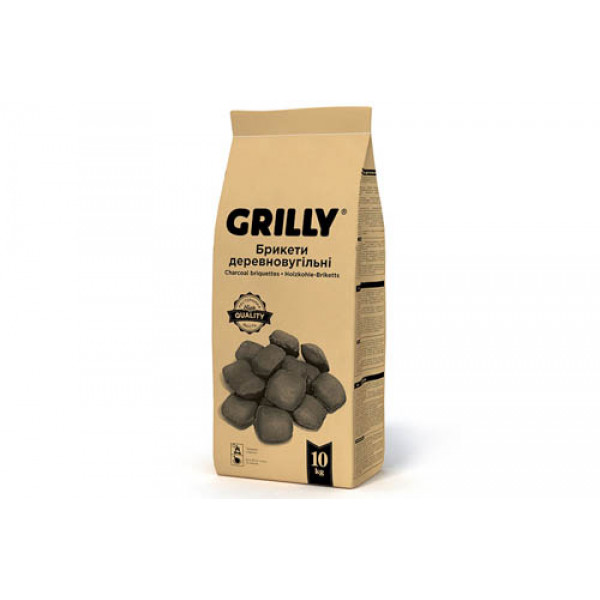Брикети деревновугільні 10кг Grilly