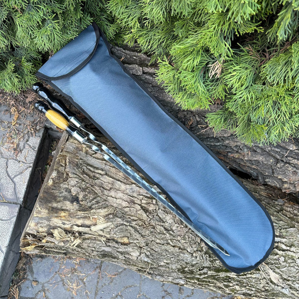 Чохол-сумка Mzavod із клапаном на липучці на 8 шампурів сірий