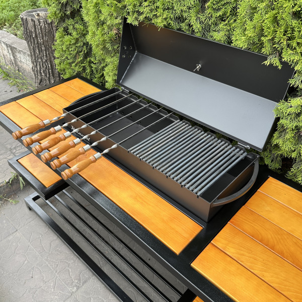 Мангал-барбекю Mzavod Одін на 12 шампурів 4мм в стилі LOFT