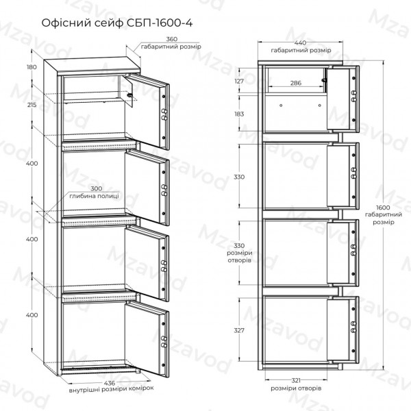 Офісний сейф CБП-1600/4 антрацитово-сірий